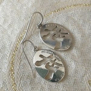 Sterling silver Chinese character earrings